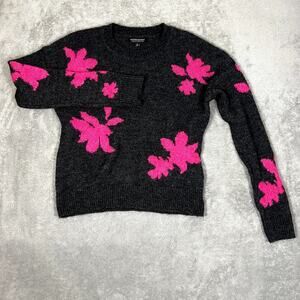 Banana Republic Sweater Women's XS Alpaca Cashmere Floral Crewneck Pullover